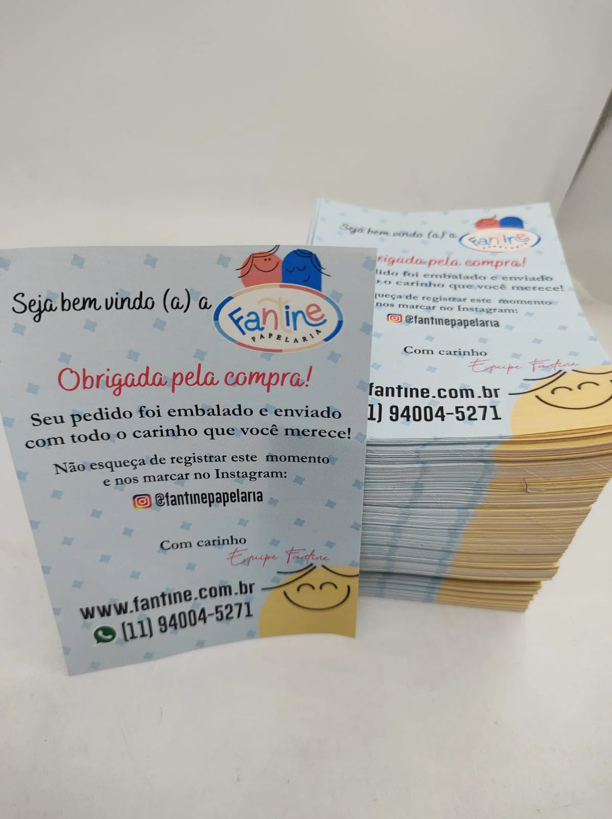 Cartões de agradecimento personalizados